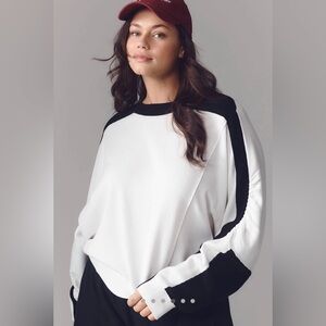 Maeve Dolman Sleeve Crew-Neck Color-Blocked Sweater size 2X